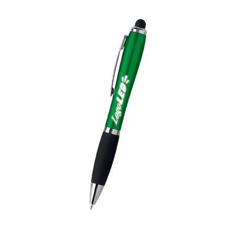 GREEN PLASTIC PEN LOGOLED