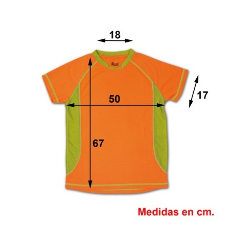 CAMISETA TECNICA ARABIA HOMBRE NARANJA FLUOR S