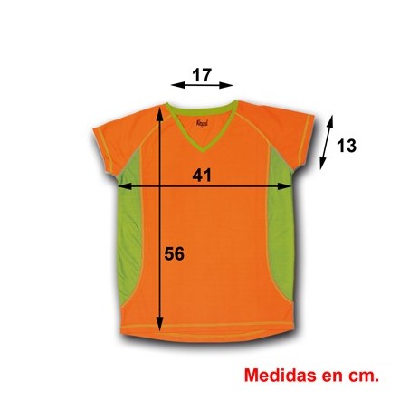 CAMISA TÉCNICA ARABIA MULHER LARANJA FLUORESCENTE TAMANHO S