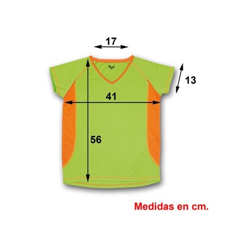 CAMISA TÉCNICA ARABIA MULHER VERDE FLUORESCENTE TAMANHO S