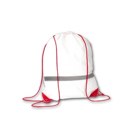 RED POLYESTER BACKPACK GYMSACK