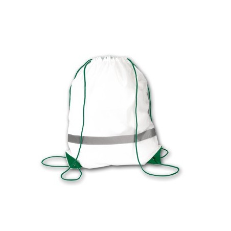 GREEN POLYESTER BACKPACK GYMSACK