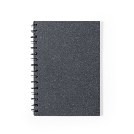 BLACK RECYCLED-CARDBOARD NOTEBOOK IDINA