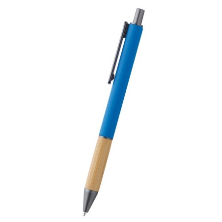 BLUE PLASTIC PEN WITH BAMBOO NALONA 