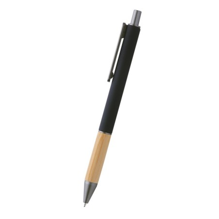 BLACK PLASTIC PEN WITH BAMBOO NALONA 