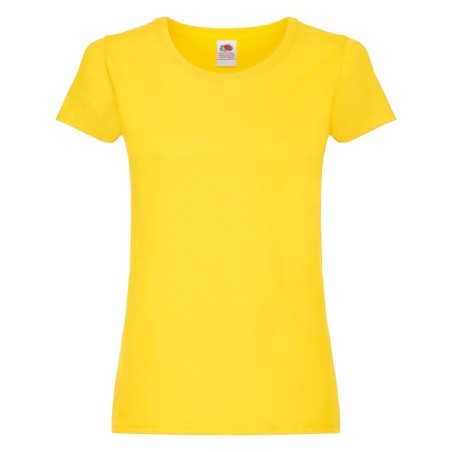 T-SHIRT 100 % COTON MANCHES COURTES ORIGINAL FEMME COULEUR  JAUNE- L