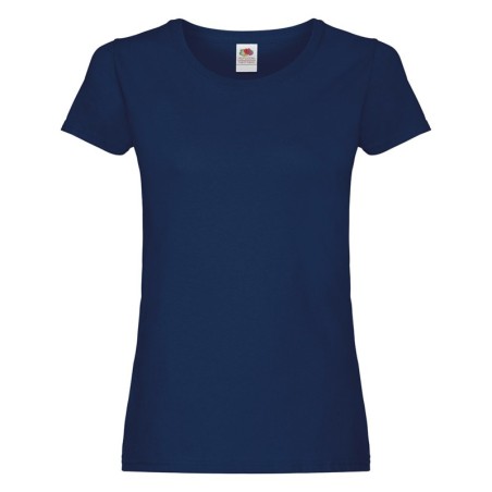 T-SHIRT 100 % COTON MANCHES COURTES ORIGINAL FEMME COULEUR  BLEU MARINE- L