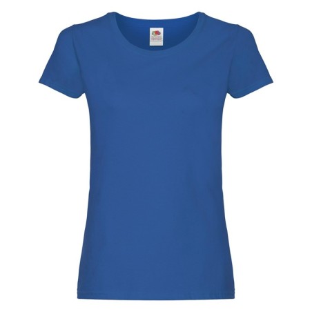 T-SHIRT 100 % COTON MANCHES COURTES ORIGINAL FEMME COULEUR  BLEU- L