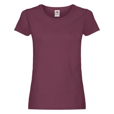 T-SHIRT 100 % COTON MANCHES COURTES ORIGINAL FEMME COULEUR  BORDEAUX- L