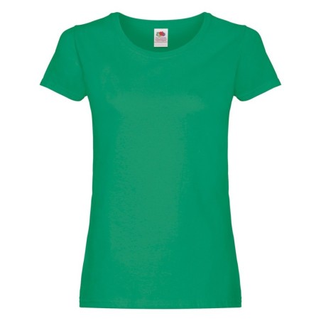 T-SHIRT 100 % COTON MANCHES COURTES ORIGINAL FEMME COULEUR  VERT- L