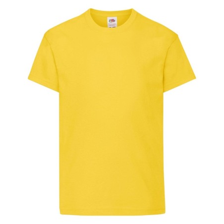 T-SHIRT 100 % COTON MANCHES COURTES ORIGINAL ENFANT COULEUR JAUNE 12-13