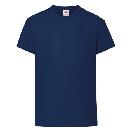 T-SHIRT 100 % COTON MANCHES COURTES ORIGINAL ENFANT COULEUR BLEU MARINE 12-13