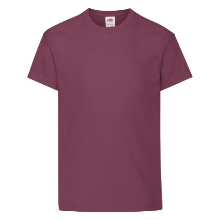 BURGUNDY 100% COTTON SHORT-SLEEVED T-SHIRT ORIGINAL COLOUR KIDS 12-13