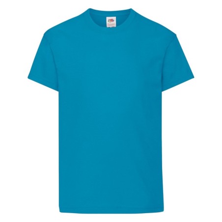 T-SHIRT 100 % COTON MANCHES COURTES ORIGINAL ENFANT COULEUR CYAN 12-13