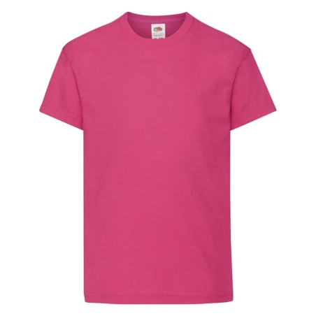 T-SHIRT 100 % COTON MANCHES COURTES ORIGINAL ENFANT COULEUR FUCHSIA 12-13