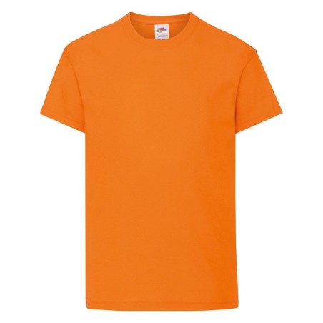 T-SHIRT 100 % COTON MANCHES COURTES ORIGINAL ENFANT COULEUR ORANGE 12-13