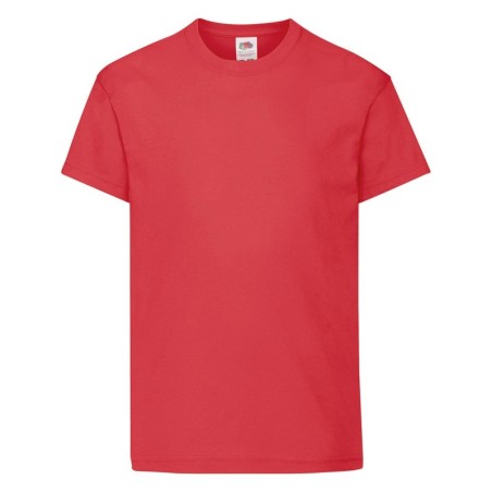 T-SHIRT 100 % COTON MANCHES COURTES ORIGINAL ENFANT COULEUR ROUGE 12-13