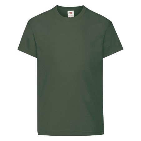 DARK GREEN 100% COTTON SHORT-SLEEVED T-SHIRT ORIGINAL COLOUR KIDS 12-13