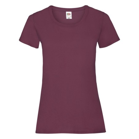 T-SHIRT 100 % COTON MANCHES COURTES VALUE T FEMME COULEUR BORDEAUX-L