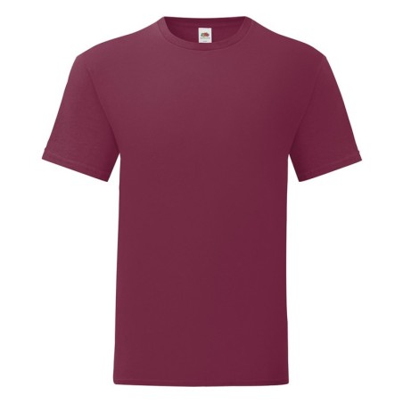 BURGUNDY 100% COTTON SHORT-SLEEVED T-SHIRT ICONIC COLOUR MAN- 3XL