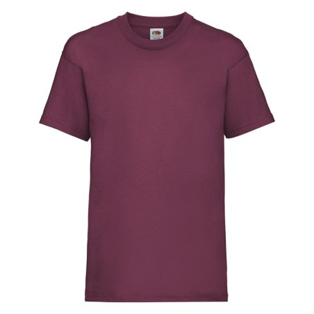 BURGUNDY 100% COTTON SHORT-SLEEVED T-SHIRT VALUE T COLOUR KIDS-12-13