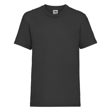 BLACK 100% COTTON SHORT-SLEEVED T-SHIRT VALUE T COLOUR KIDS-12-13