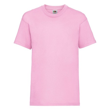 T-SHIRT 100 % COTON MANCHES COURTES VALUE T ENFANT COULEUR ROSE-12-13