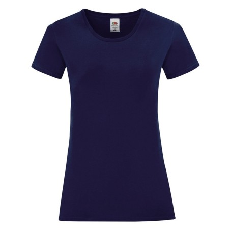 T-SHIRT 100 % COTON MANCHES COURTES ICONIC FEMME COULEUR BLEU MARINE- L