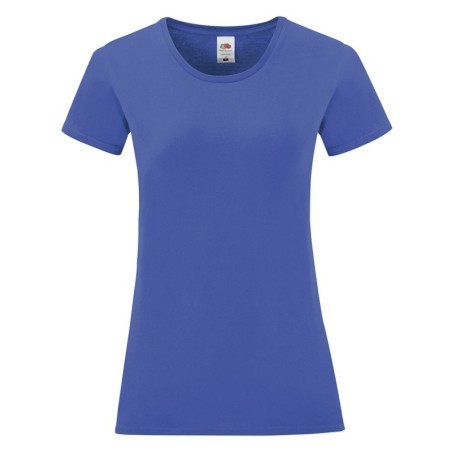 BLUE 100% COTTON SHORT-SLEEVED T-SHIRT ICONIC COLOUR WOMAN- L