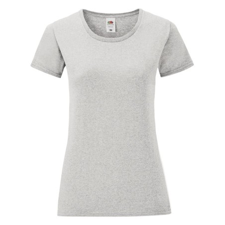 T-SHIRT 100 % COTON MANCHES COURTES ICONIC FEMME COULEUR GRIS- L