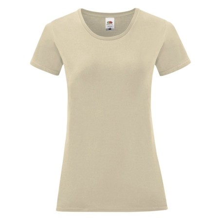 T-SHIRT 100 % COTON MANCHES COURTES ICONIC FEMME COULEUR NATUREL- L