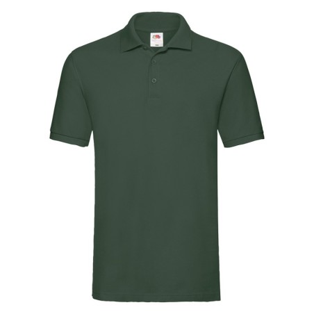 POLO MANCHES COURTES POLO PREMIUM HOMME VERT FONCÉ- 3XL