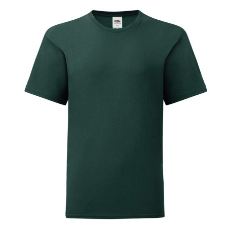 T-SHIRT 100 % COTON MANCHES COURTES ICONIC ENFANT COULEUR VERT FONCÉ 12-13