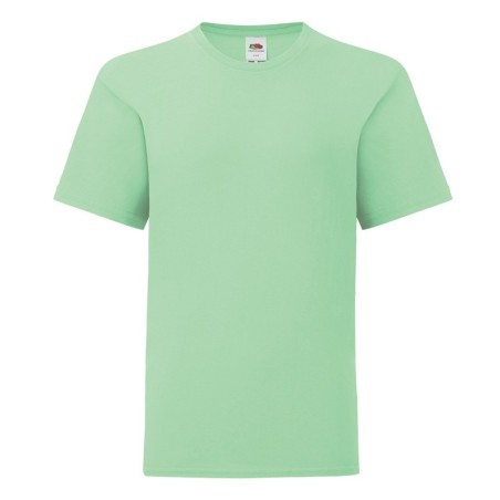 T-SHIRT 100 % COTON MANCHES COURTES ICONIC ENFANT COULEUR VERT CLAIR 12-13