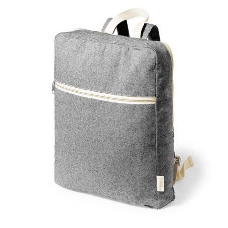 BLACK RECYCLED-COTTON BACKPACK