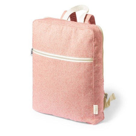 RED RECYCLED-COTTON BACKPACK