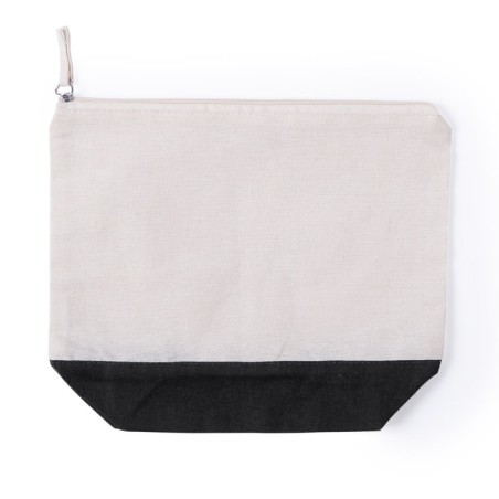 BLACK 100% COTTON TOILETRY BAG LENDIL