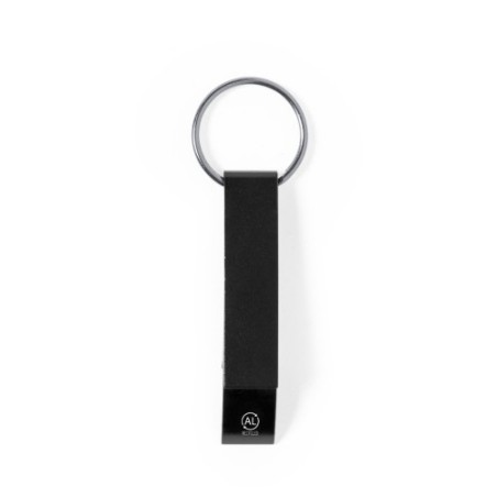 BLACK RECYCLED-ALUMINUM KEYRING MIXE