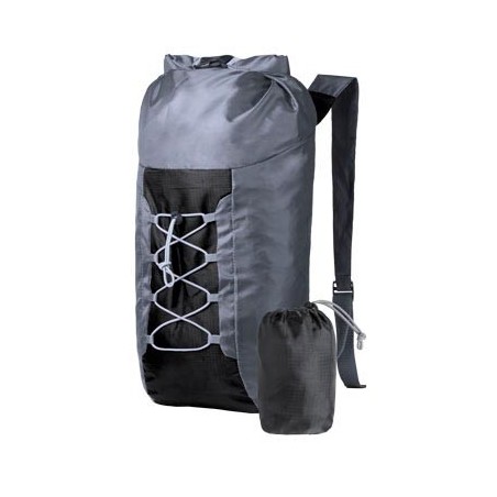 BLACK POLYESTER 210T FOLDABLE DRAWSTRING BAG HEDUX