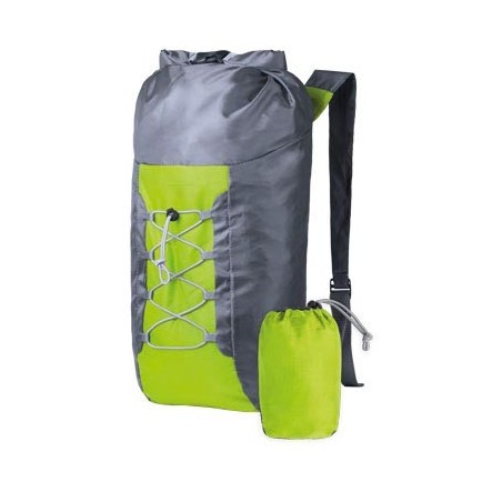 GREEN POLYESTER 210T FOLDABLE DRAWSTRING BAG HEDUX