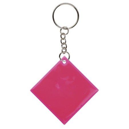 PORTE-CLÉS RÉFLÉCHISSANT FRIZY CARRÉ FUCHSIA