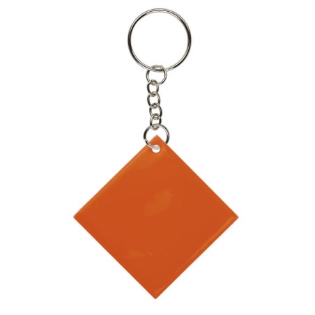 ORANGE REFLECTIVE SQUARE KERYRING FRIZY