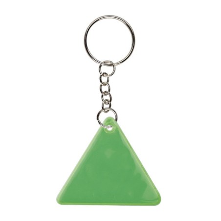 GREEN REFLECTIVE TRIANGULAR KERYRING FRIZY