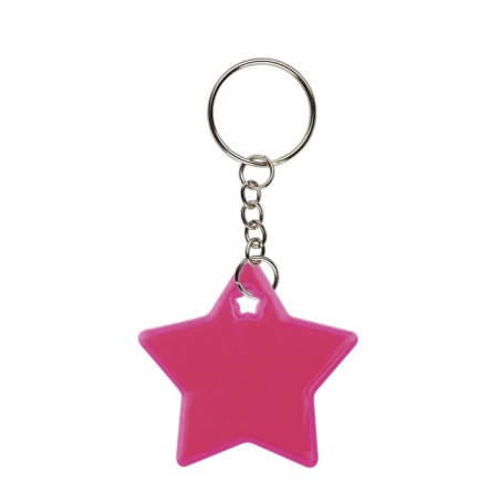 FUCHSIA REFLECTIVE STAR KERYRING FRIZY