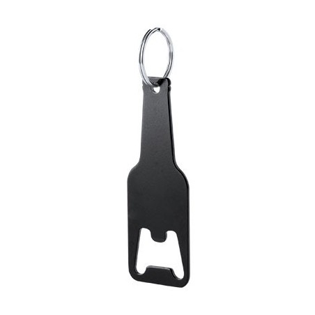 BLACK ALUMINIUM KEY RING CLEVON