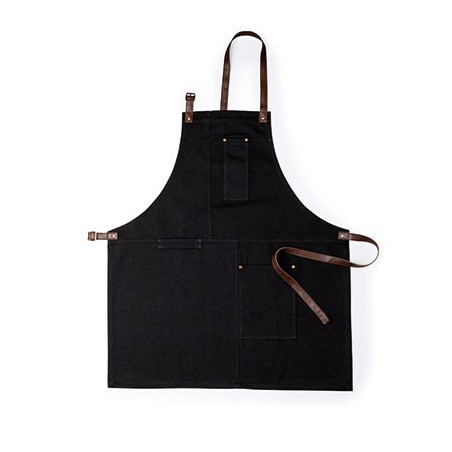 BLACK 100% COTTON/PU APRON VURCEX