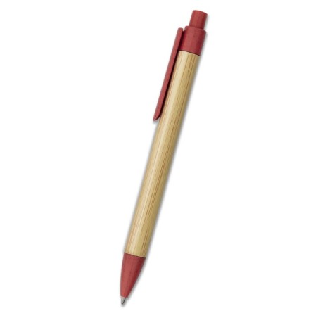 STYLO EN CARTON EFFET BAMBOU ROUGE BAMBIX