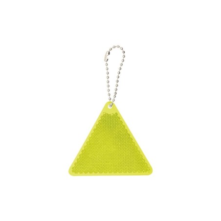 PORTE-CLÉS RÉFLÉCHISSANT EN PVC SNAPY TRIANGLE JAUNE