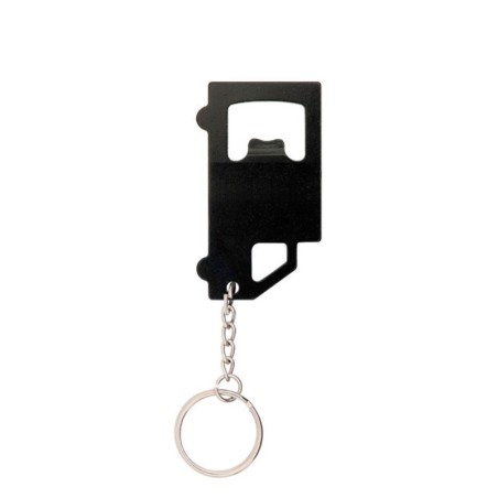 BLACK ALUMINUM KEYRING TRUCKIN