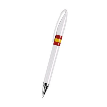 WHITE PLASTIC PEN BANNER SPANISH FLAG